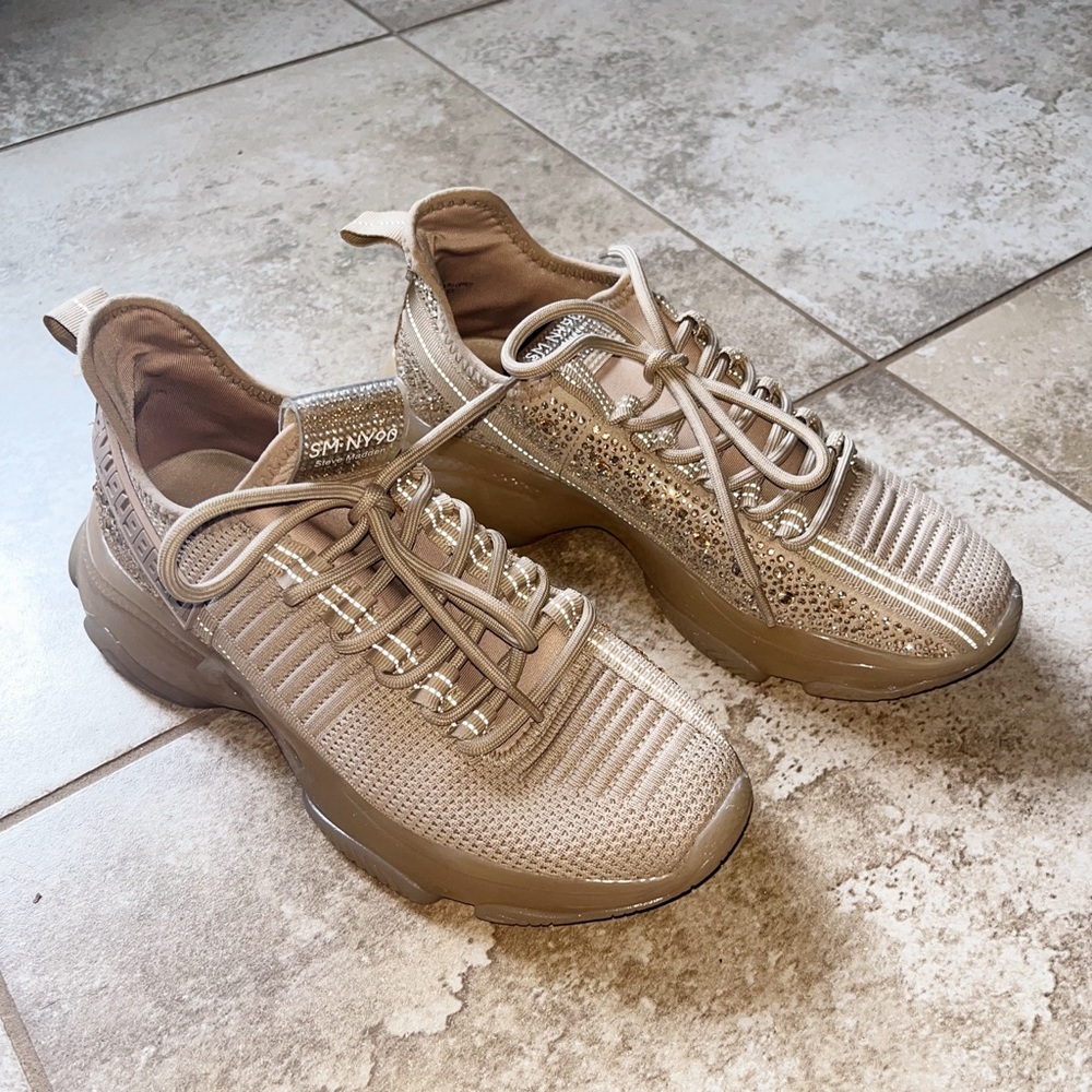 Steve Madden Neutral Sparkle Tennis Shoes